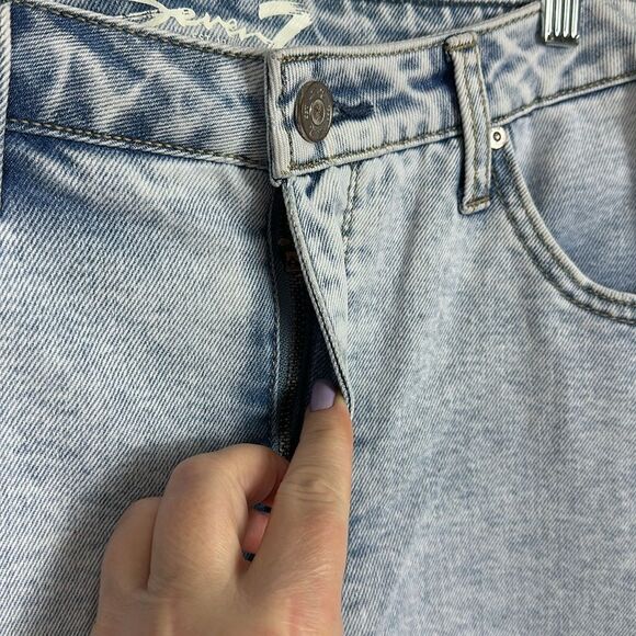 Seven7 Cotton Blend Blue High Rise Slim Straight Jeans Size 12 - Picture 3 of 10